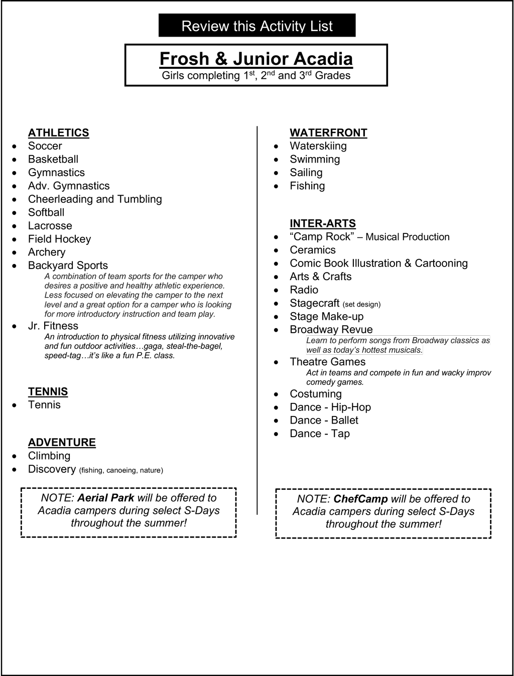 Activity List