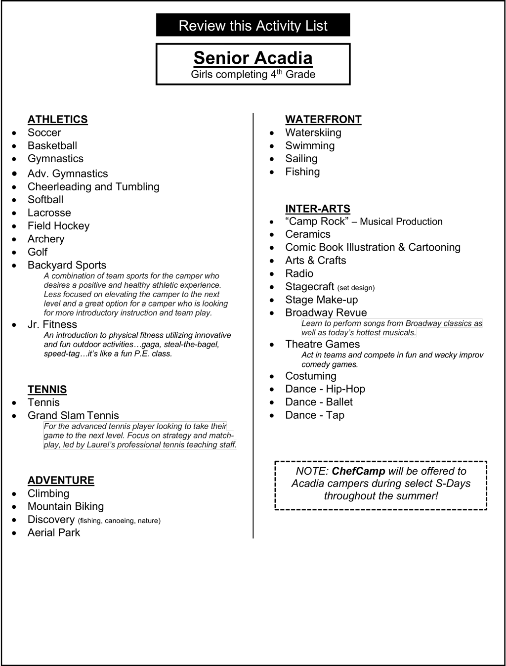 Activity List