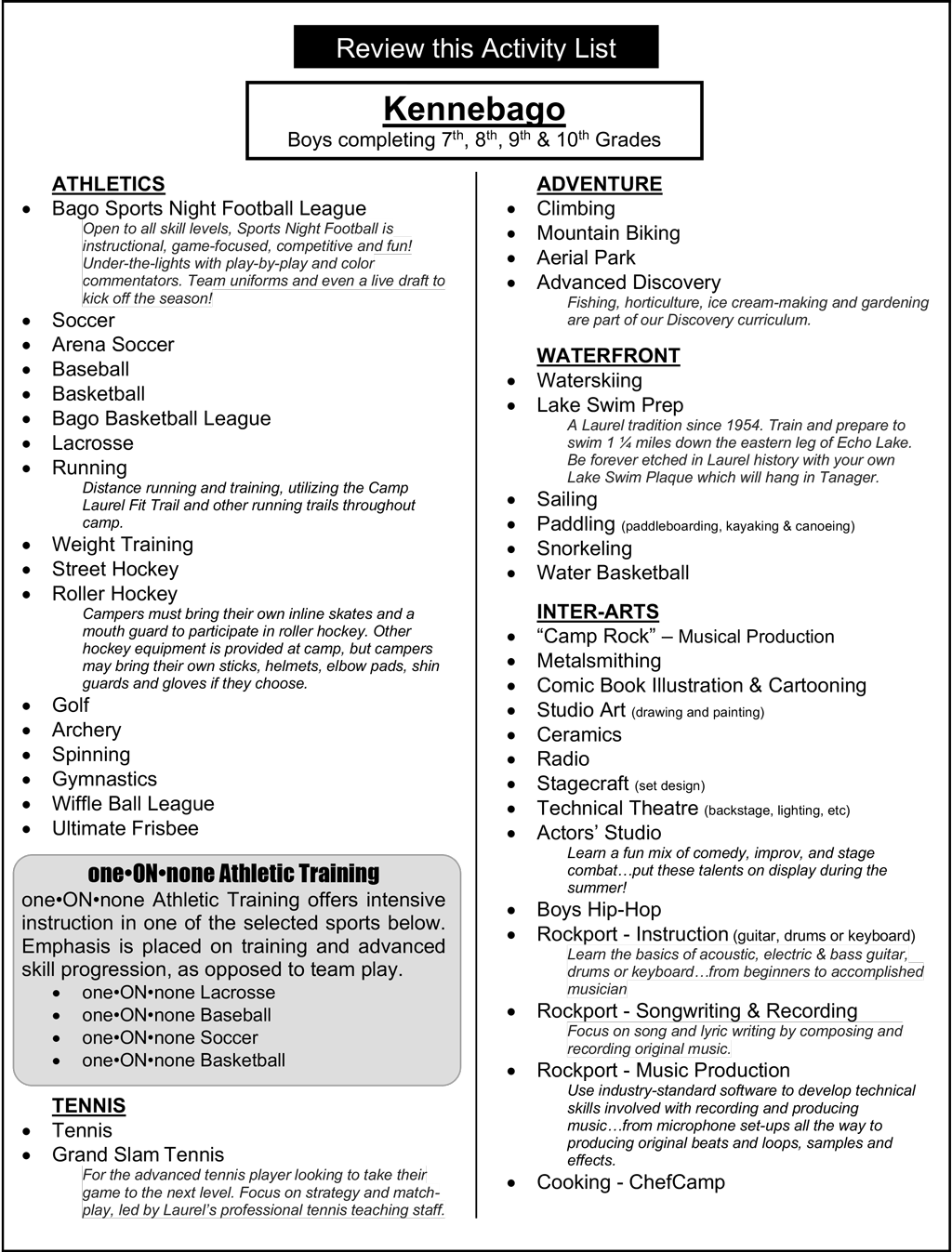 Activity List