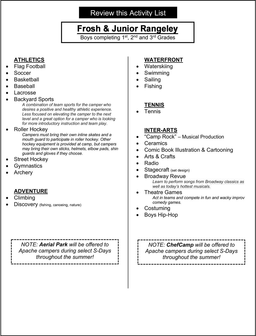 Activity List