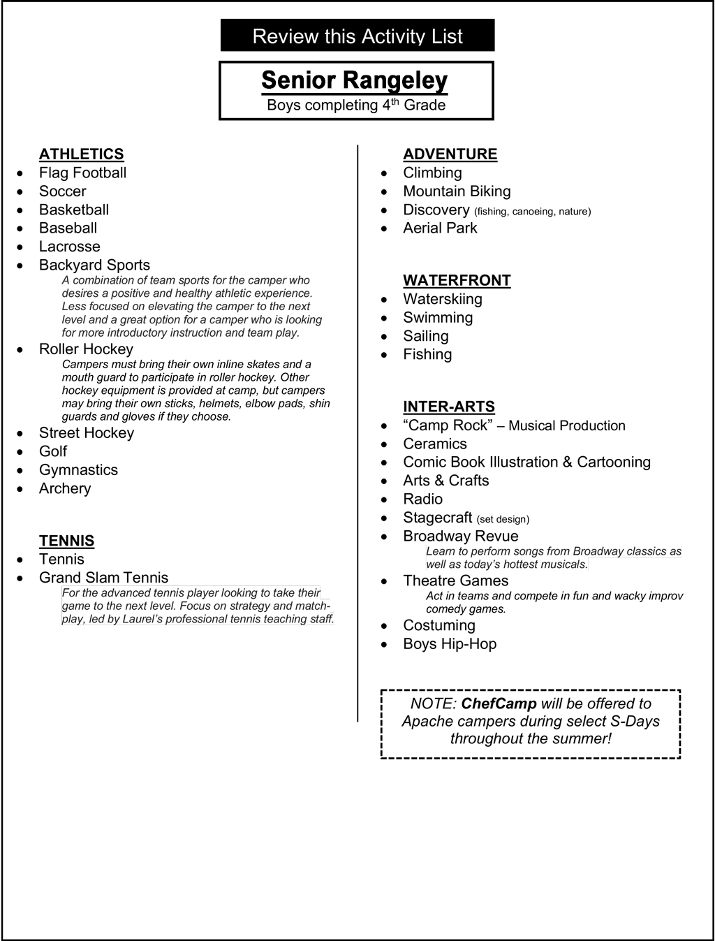 Activity List